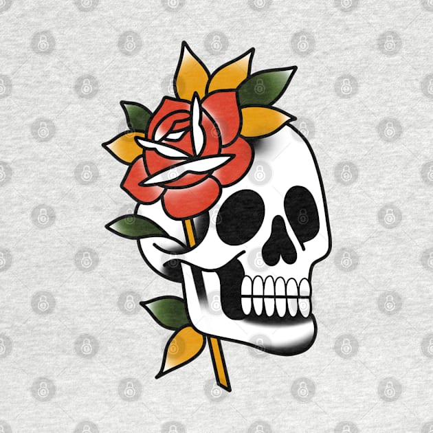 Skull Rose by ladyjrae